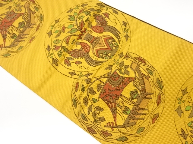 JAPANESE NAGOYA OBI / CHIKUZEN HAKATA / WOVEN PHOENIX